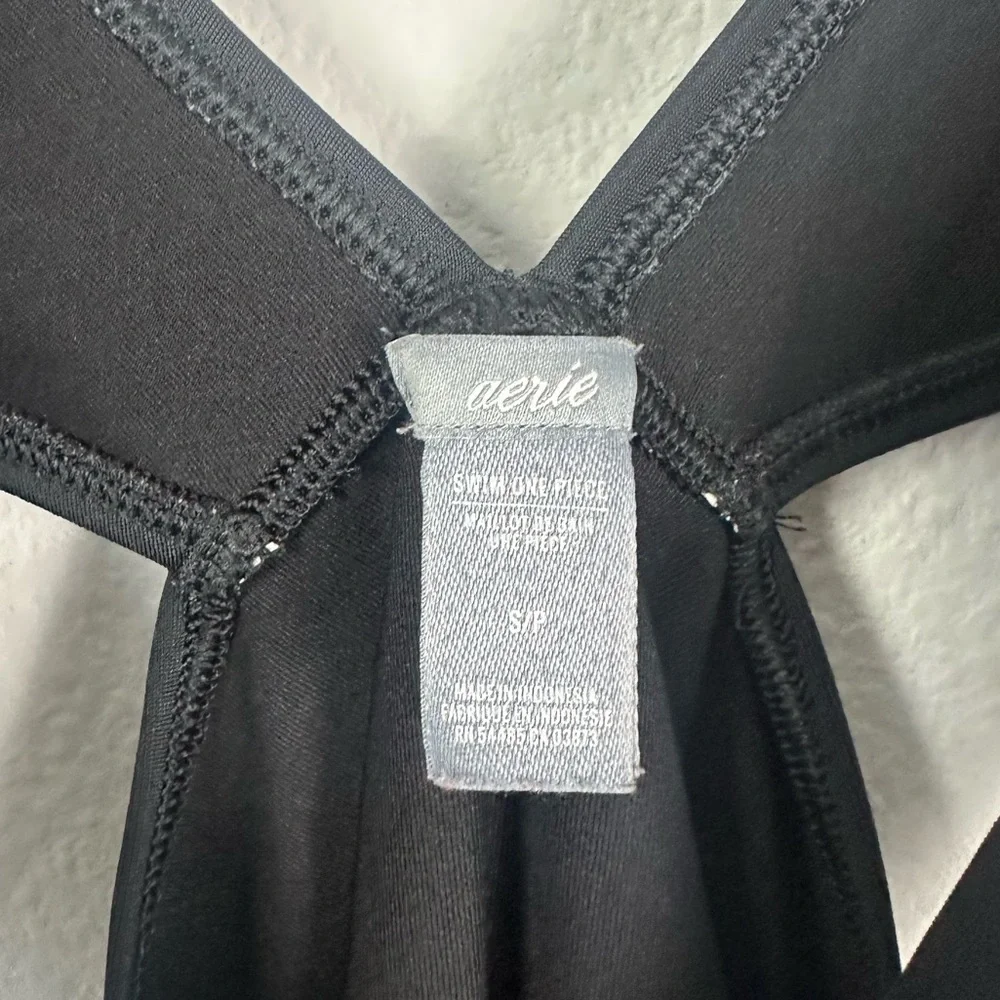 Aerie Black Cut Out Sides One Piece Swimsuit Size S